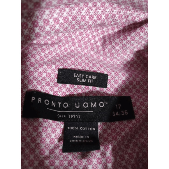 Pronto Oumo Shirt Men's 17 Button Front Red Long Sleeve - Picture 6 of 8